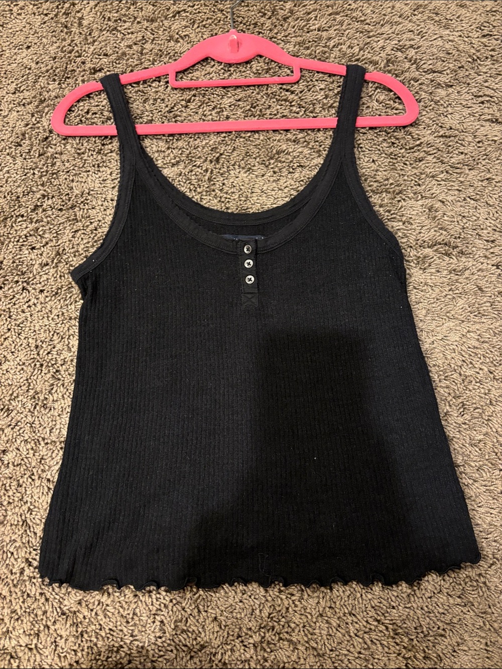 Abercrombie & Fitch Black Ribbed Tank Top